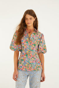 Peasant Floral Off White Blouse - Peasant Floral Off White