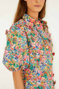 Peasant Floral Off White Blouse - Peasant Floral Off White