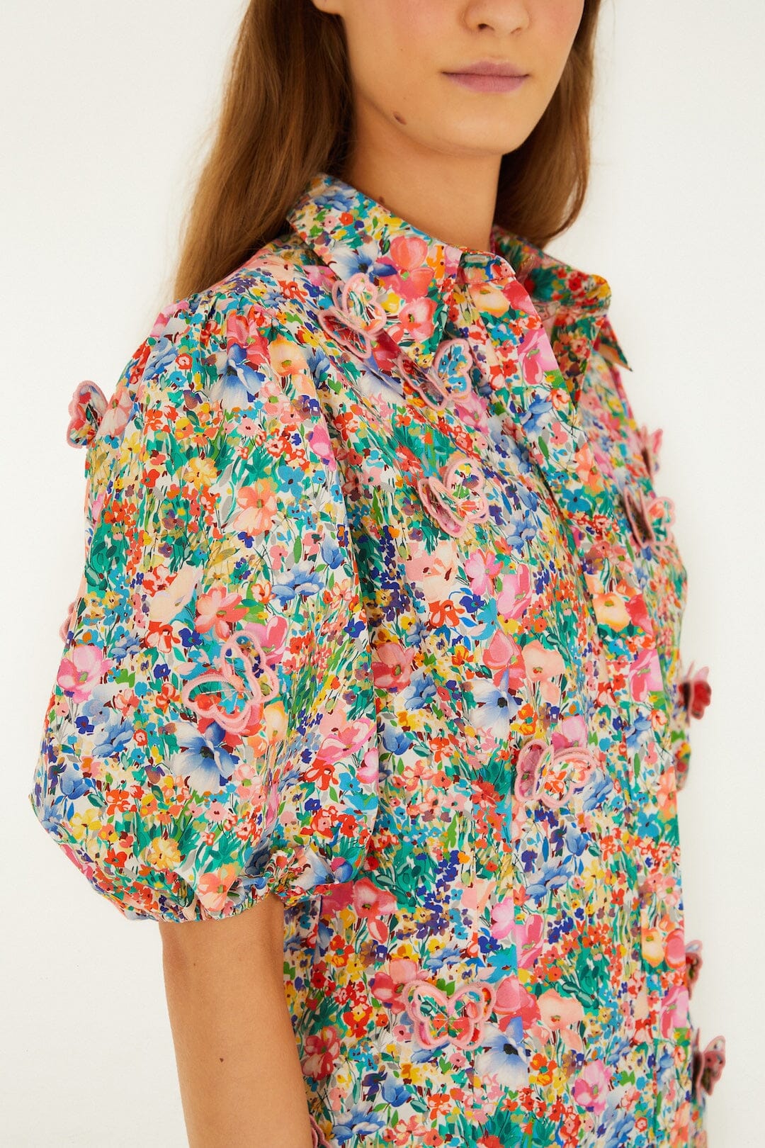Peasant Floral Off White Blouse - Peasant Floral Off White