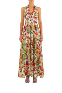 Robe longue imprimée - Blanc