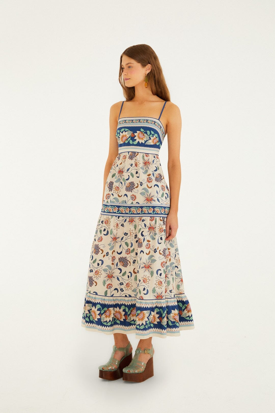 Floral Delhi Light Pink Robe midi - Floral Delhi Light Pink