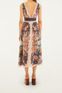 Garden Midi Dress - Pink