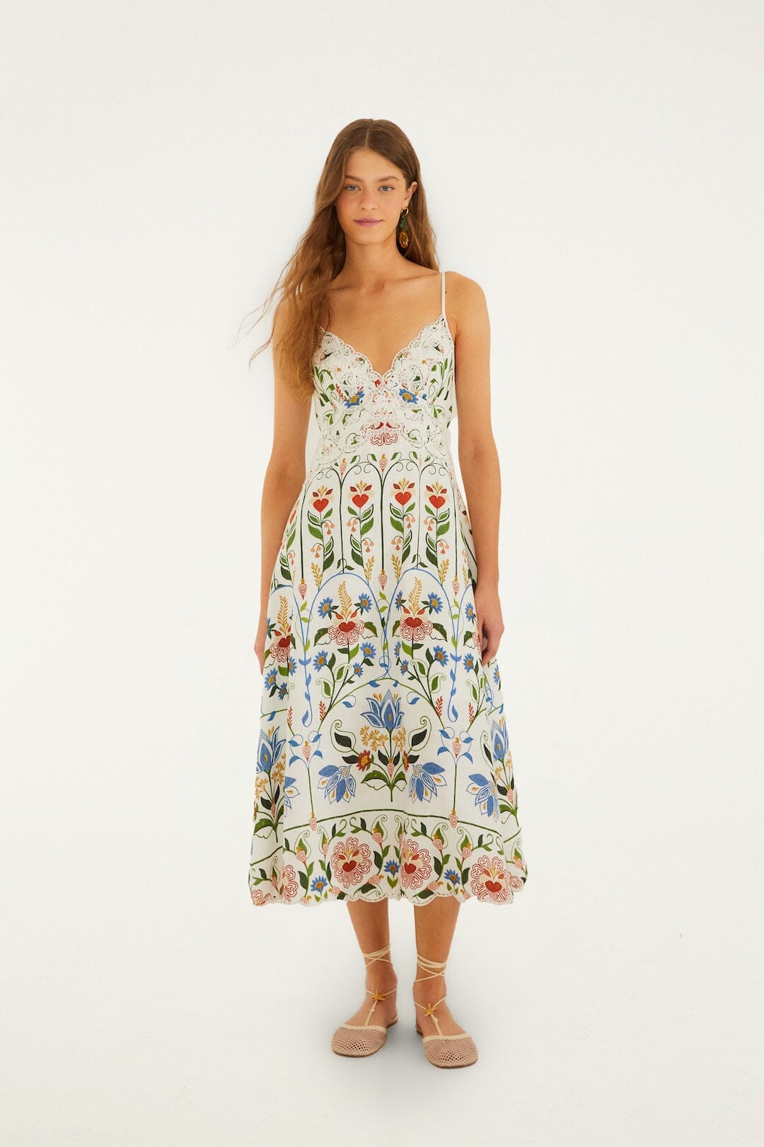 Stitched Garden Off White Robe midi - Stitched Garden Off White