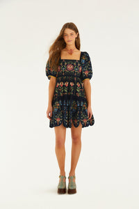 Stitched Garden Navy Blue Robe courte - Stitched Garden Navy Blue