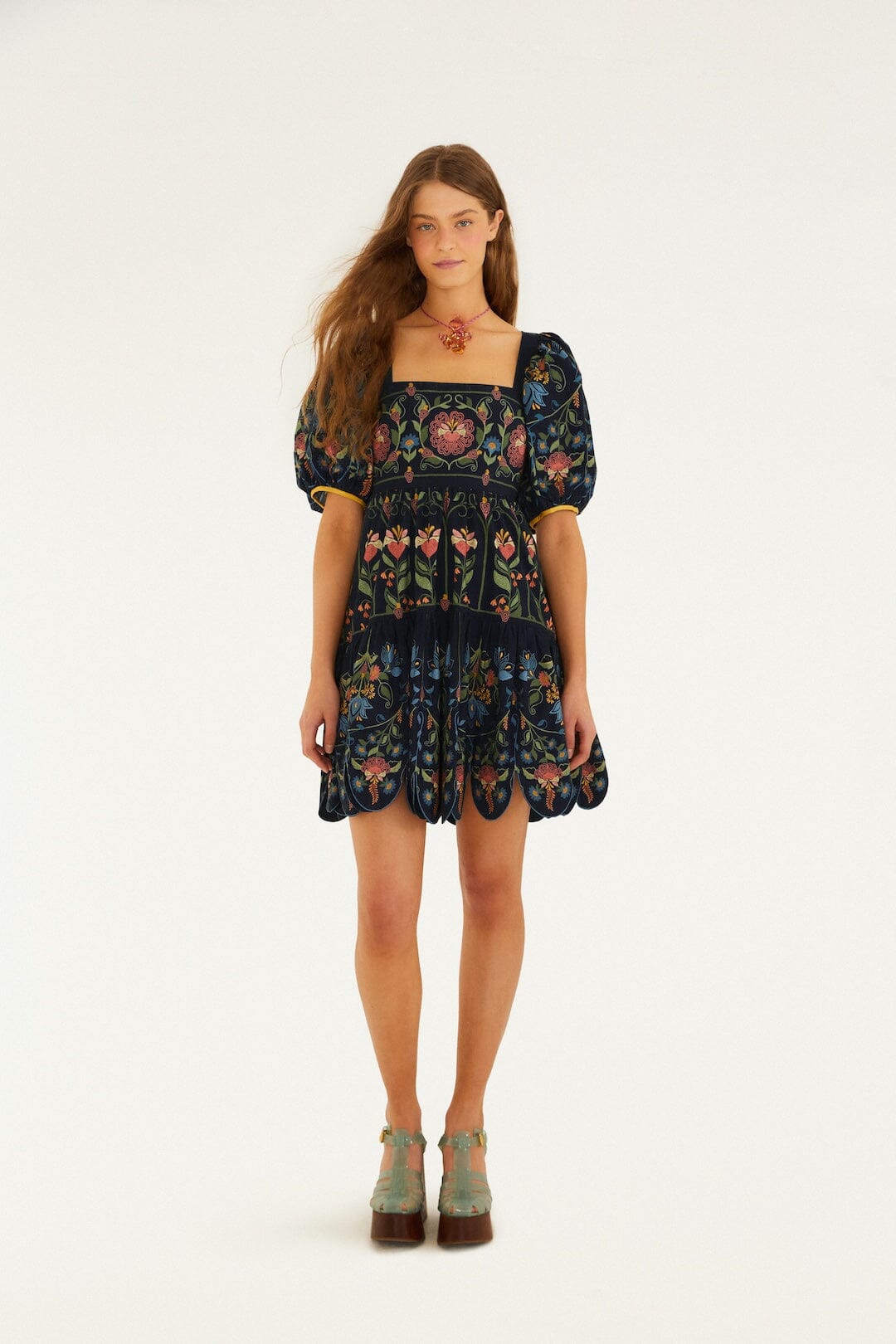 Stitched Garden Navy Blue Robe courte - Stitched Garden Navy Blue