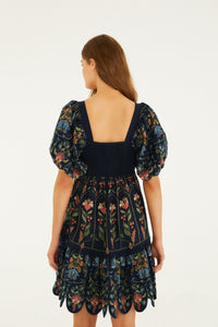 Stitched Garden Navy Blue Robe courte - Stitched Garden Navy Blue