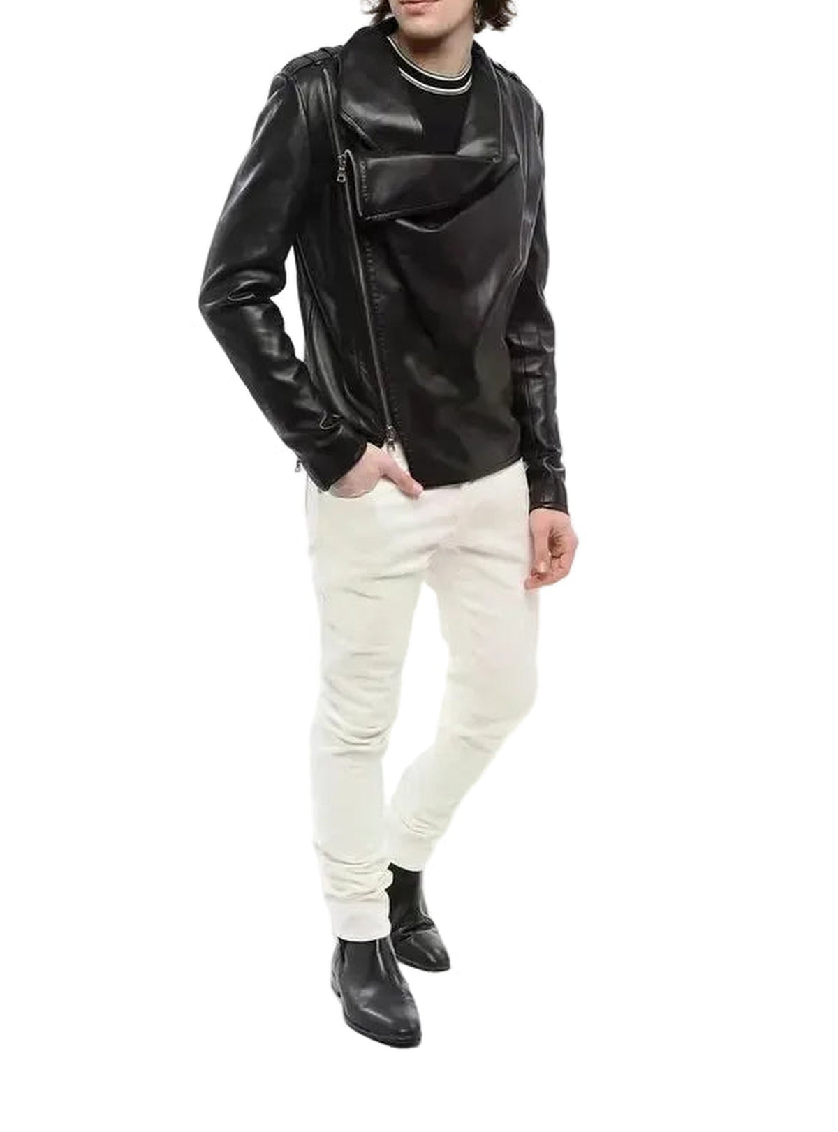Veste en cuir - Noir