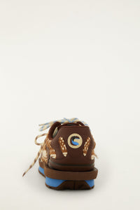 Walnut And Blue Sneakers - Walnut And Blue