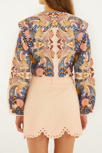 Jupe courte en coton - Rose