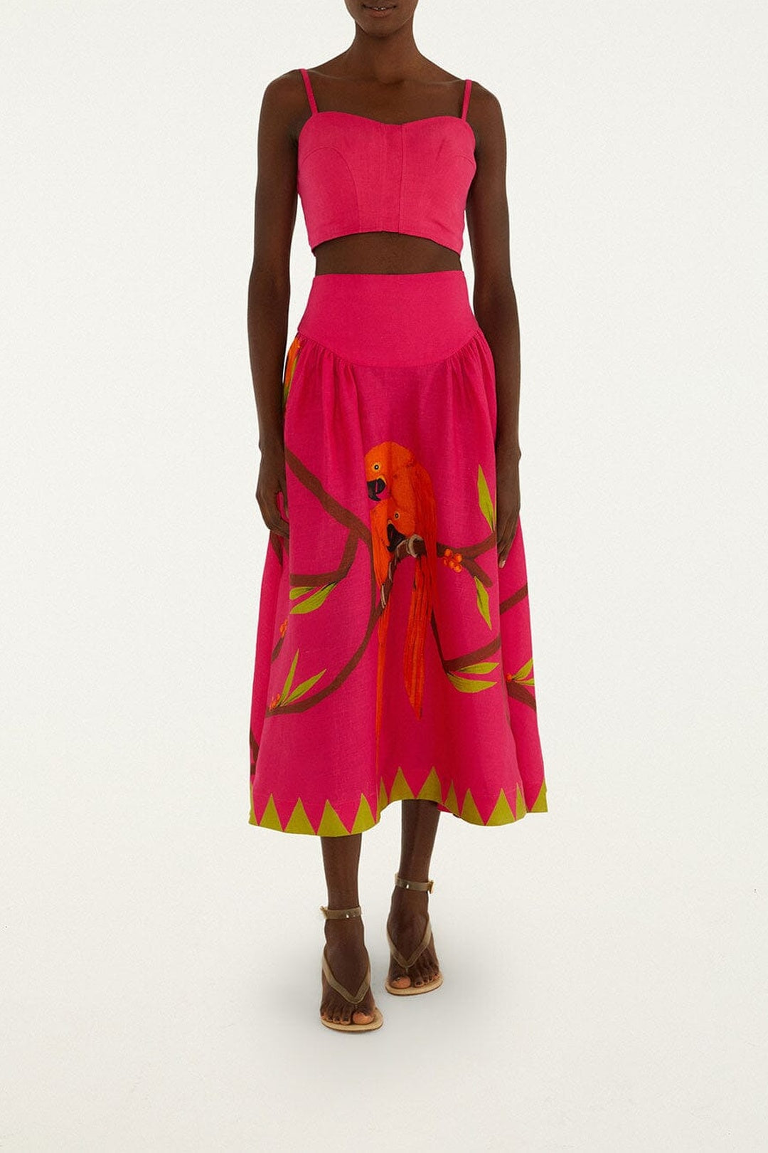Long linen skirt - Pink