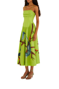 Robe midi à bretelles fines - Vert