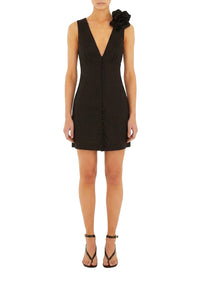 Robe courte en coton - Noir