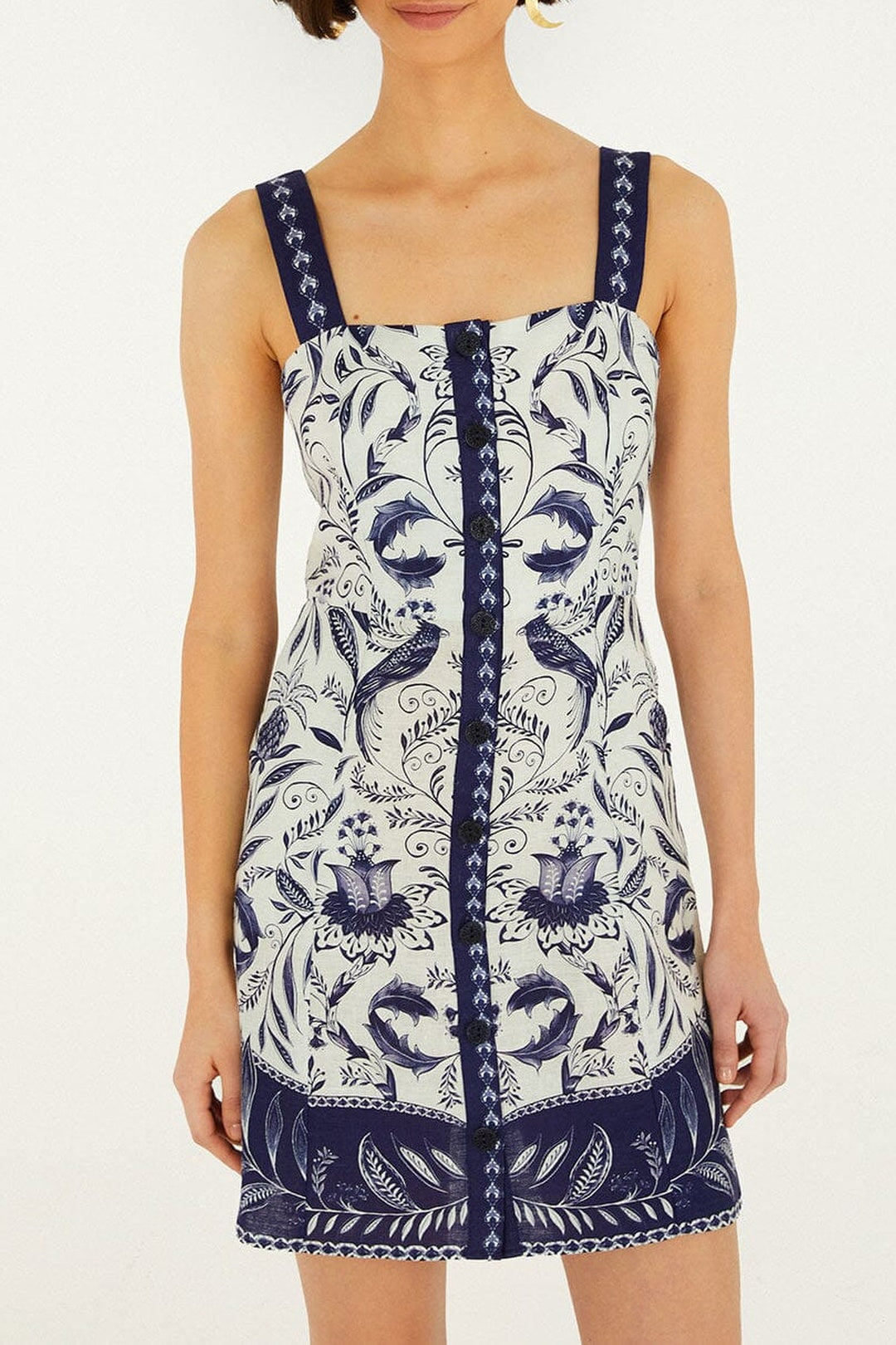 Robe courte Nina en lin - Blanc