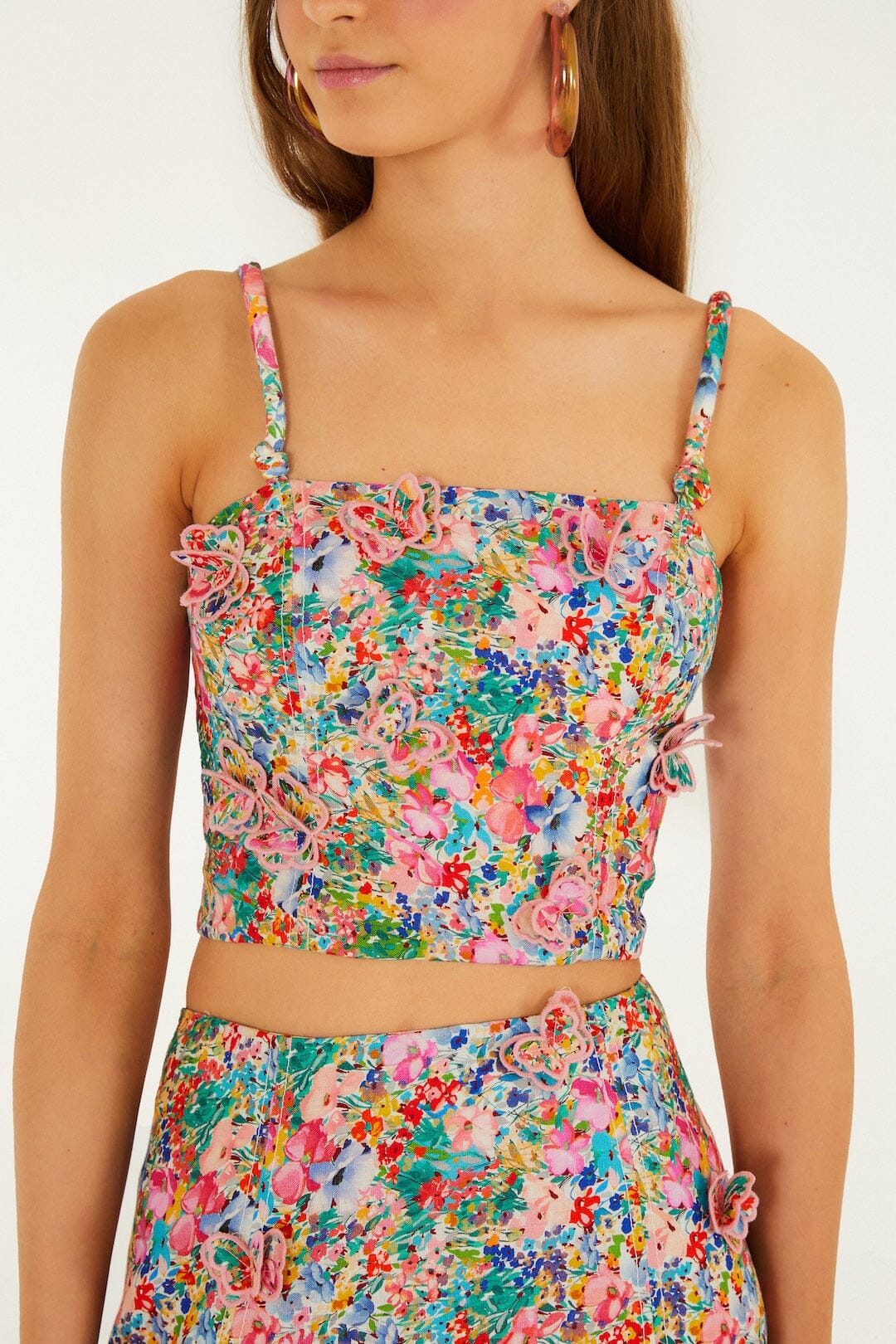 Peasant Floral Off White Top - Peasant Floral Off White