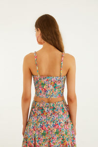 Peasant Floral Off White Top - Peasant Floral Off White