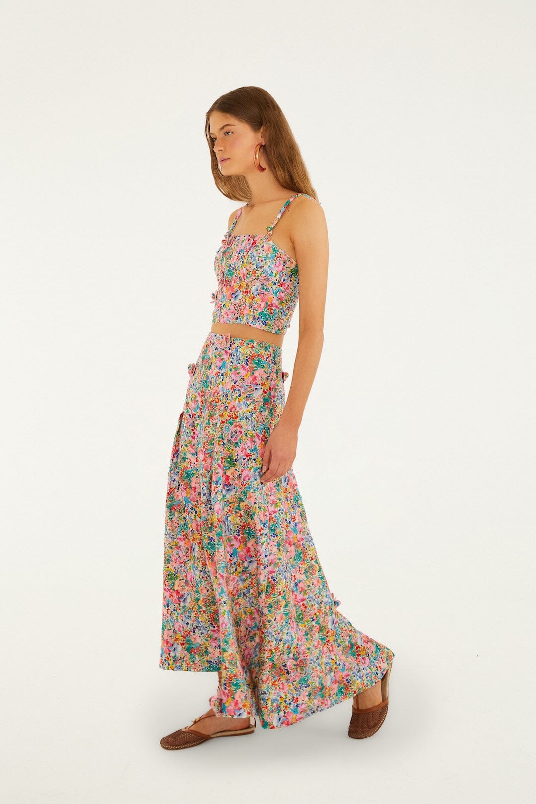 Peasant Floral Off White Top - Peasant Floral Off White