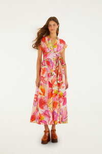 Artsy Flora Off White Robe longue - Artsy Flora Off White
