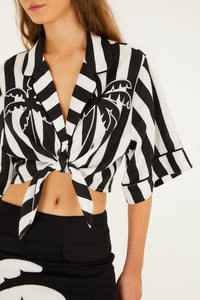 Spring Stripes Black Top court - Spring Stripes Black