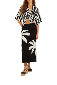 DIFFUSELY_Spring Stripes Black Top court - Spring Stripes Black