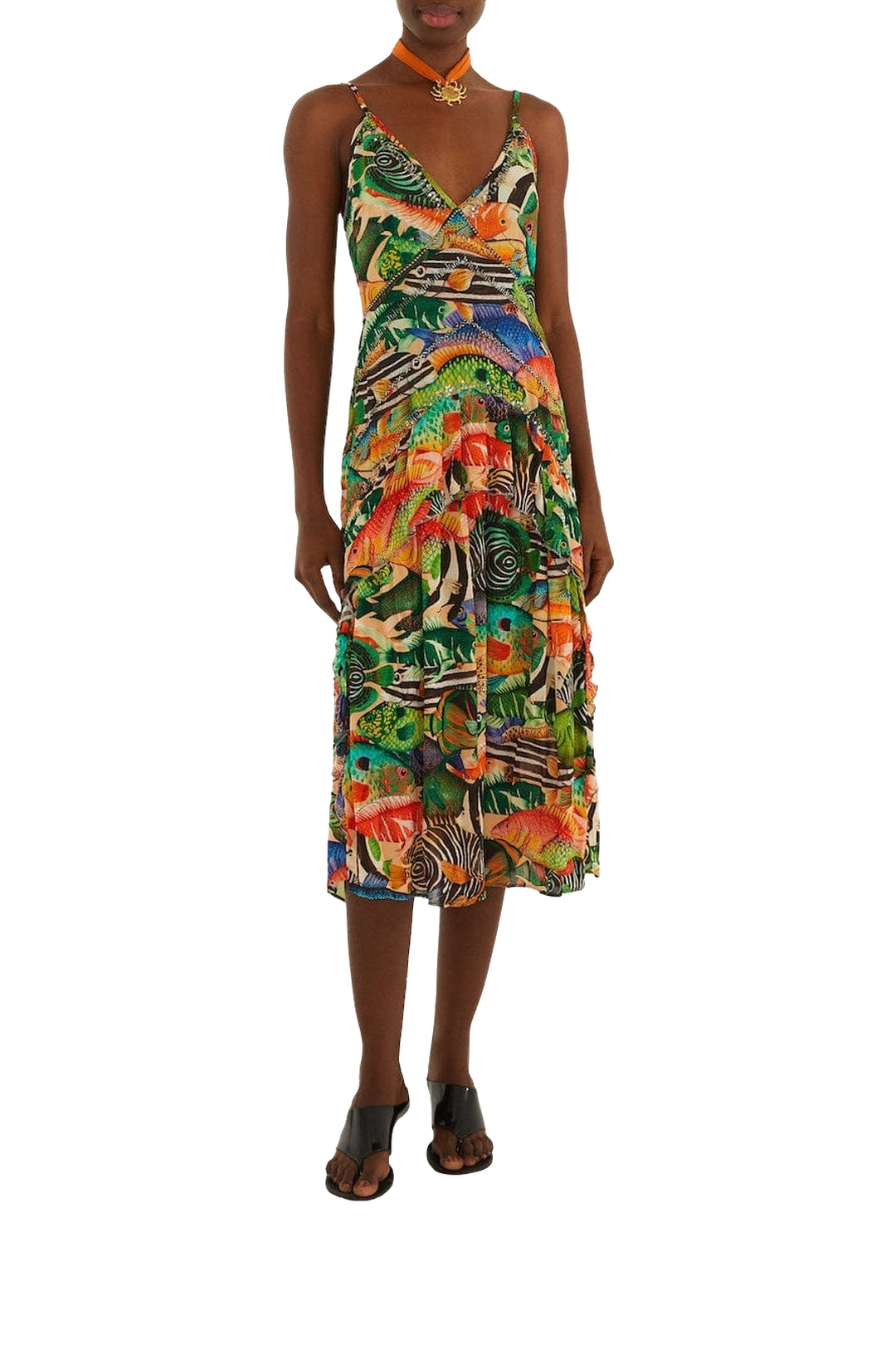 NEW_DIFFUSELY_Fish Sea Multicolor Robe longue - Fish Sea Multicolor