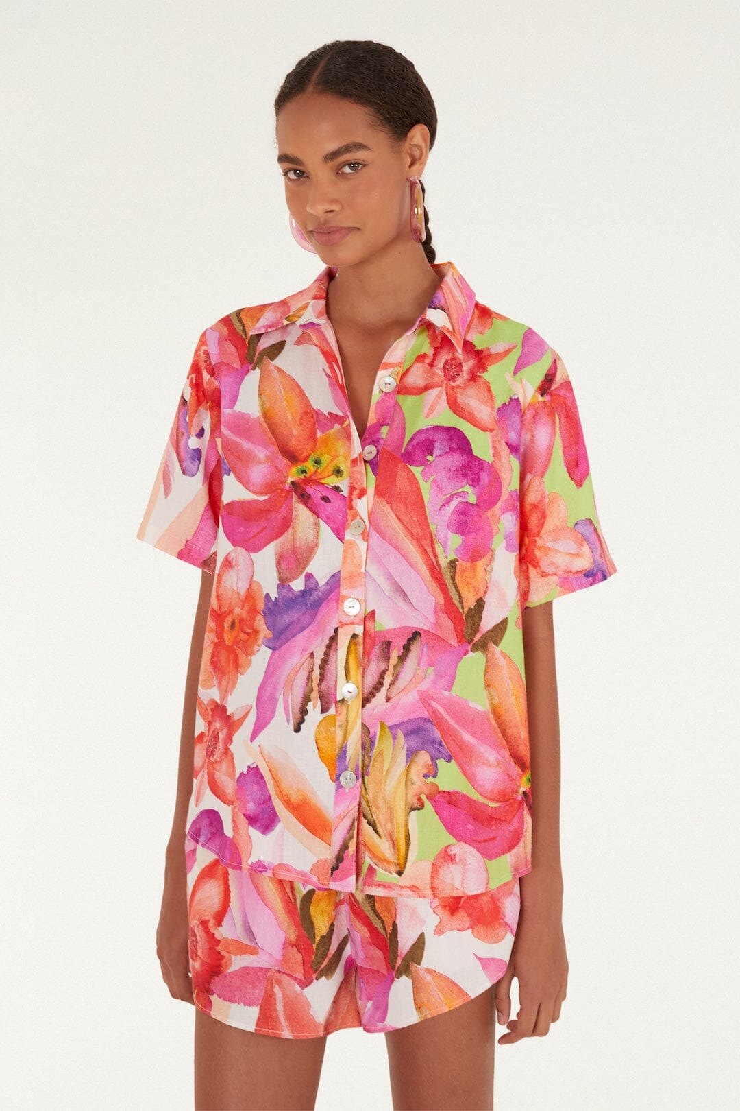Artsy Flora Off White Chemise - Artsy Flora Off White