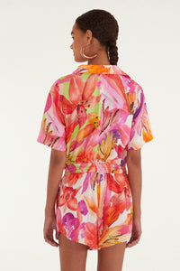 Artsy Flora Off White Short - Artsy Flora Off White