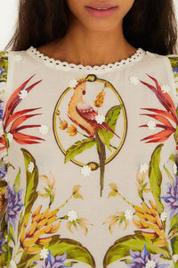 Blouse Tropical en lin - Vert