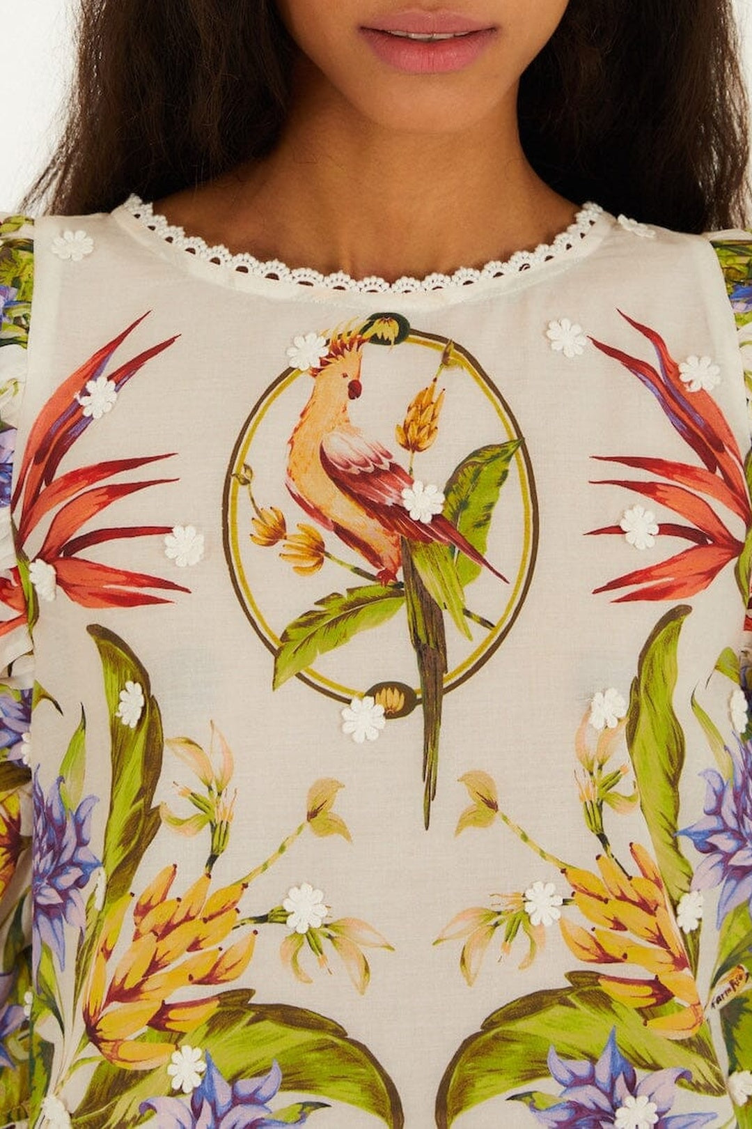 Blouse Tropical en lin - Vert