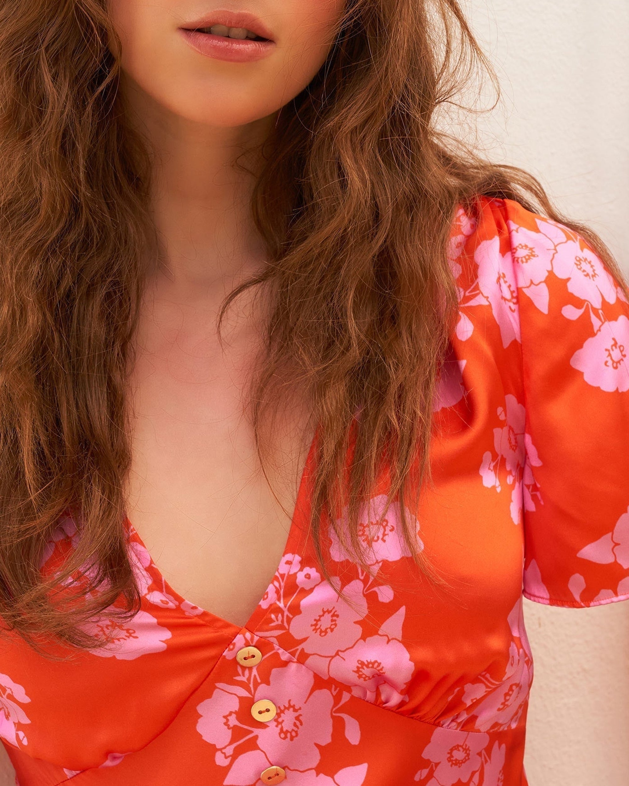 Robe longue Denise en soie - Big Bouquet