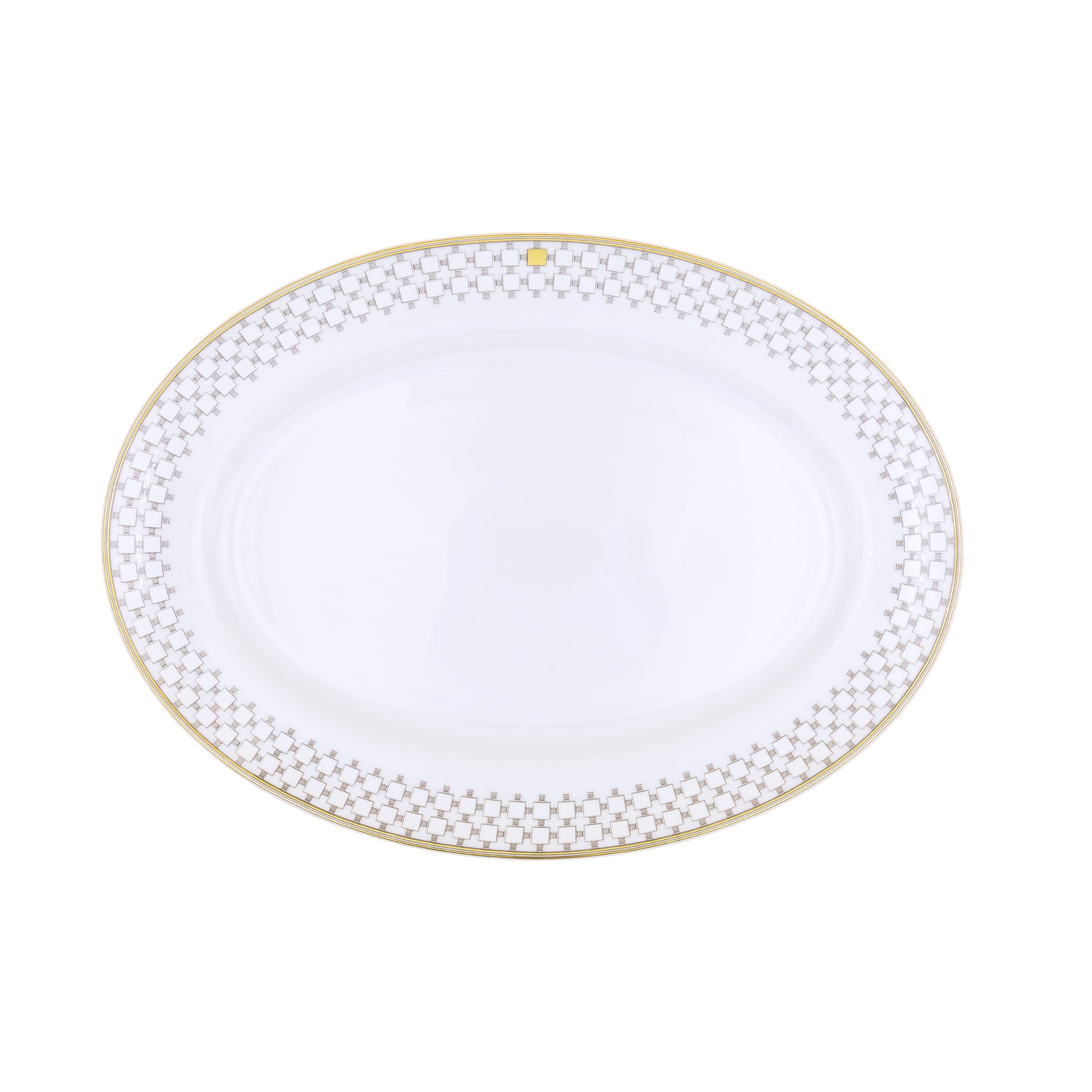 Plat ovale Home en porcelaine - Or