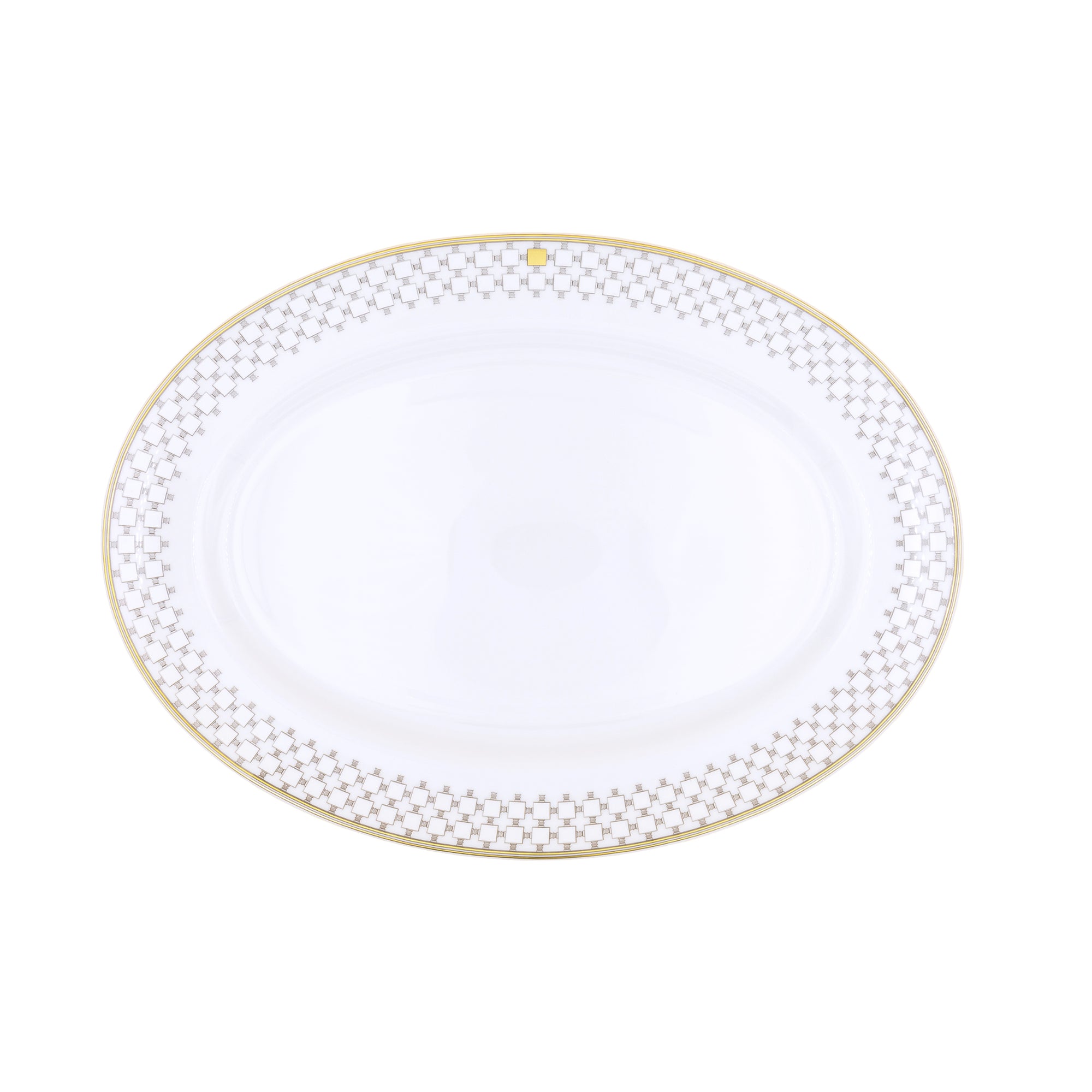 Plat ovale Home en porcelaine - Or