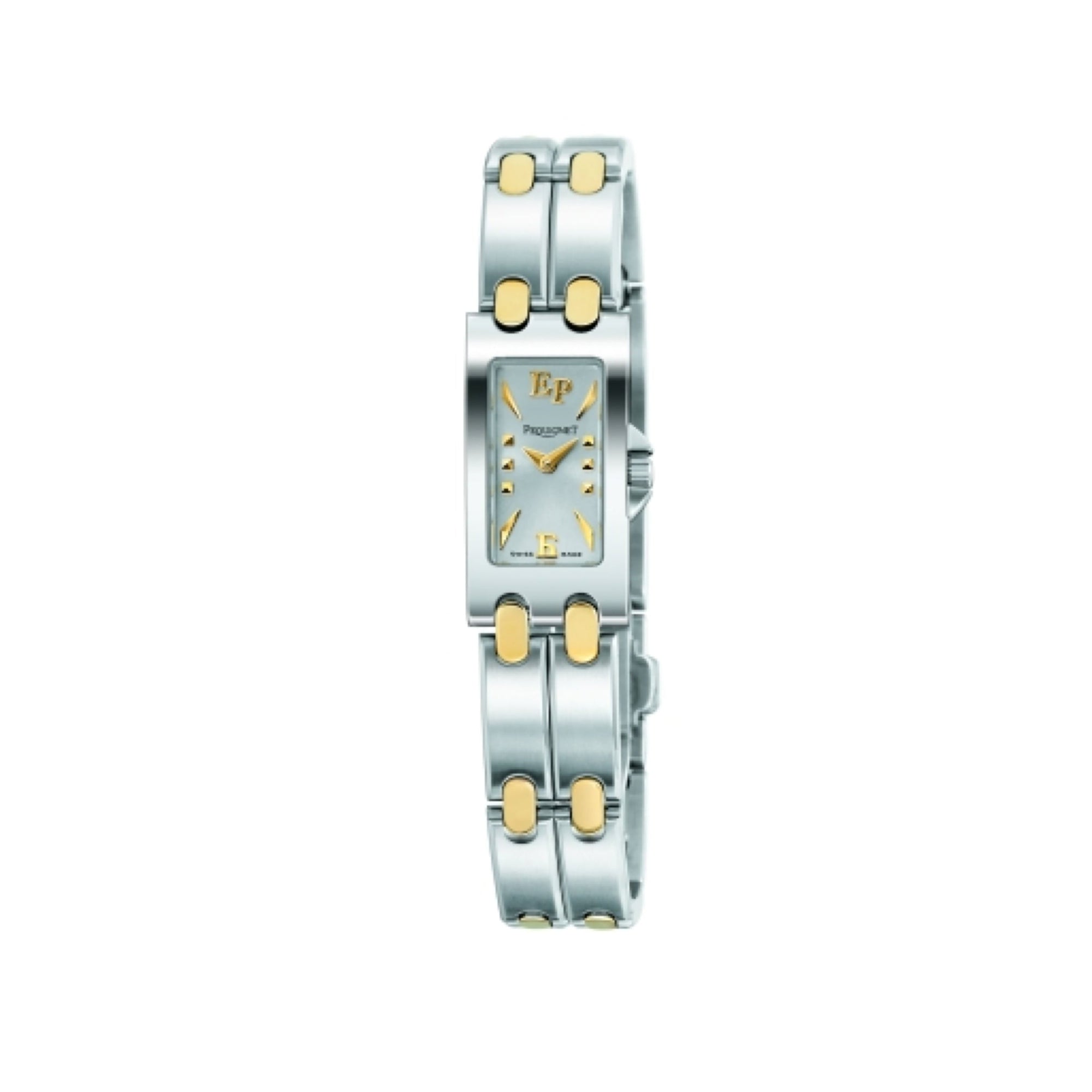 Montre Moorea Baguette en acier et or 38x14 mm - Argent