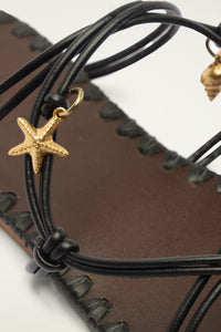 Black And Cuoio Sandales - Black And Cuoio