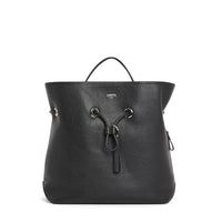 Sac seau Sacha en cuir grainé - Noir