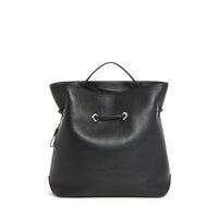 Sac seau Sacha en cuir grainé - Noir