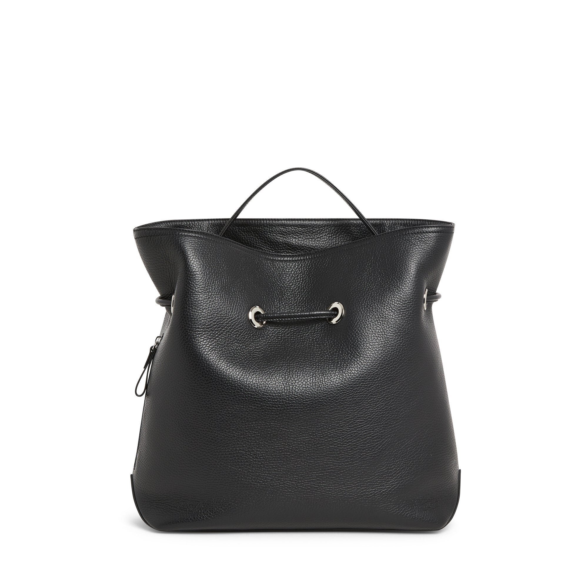 Sac seau Sacha en cuir grainé - Noir