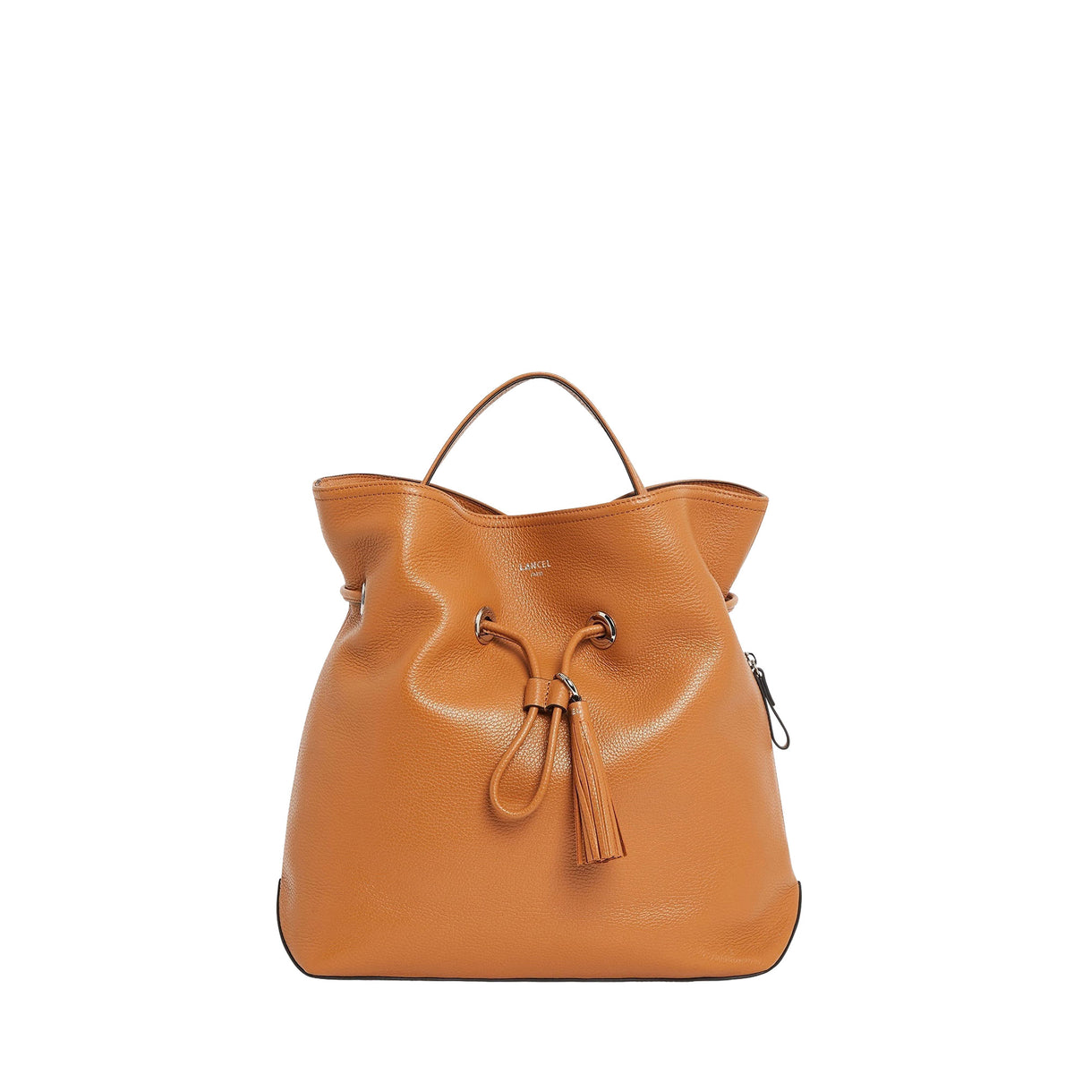 Sac seau Sacha en cuir grainé - Camel