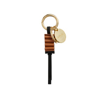 Porte-clés tourbillon Origami - Noir & Camel