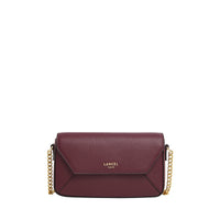 Lettrines mini flap bag in grained leather - Cassis