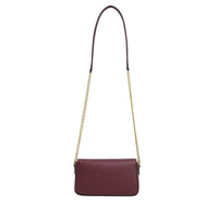 Lettrines mini flap bag in grained leather - Cassis