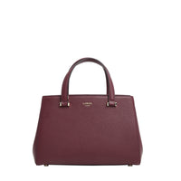 Sac caryall S Lettrines en cuir grainé - Cassis