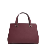 Sac caryall S Lettrines en cuir grainé - Cassis