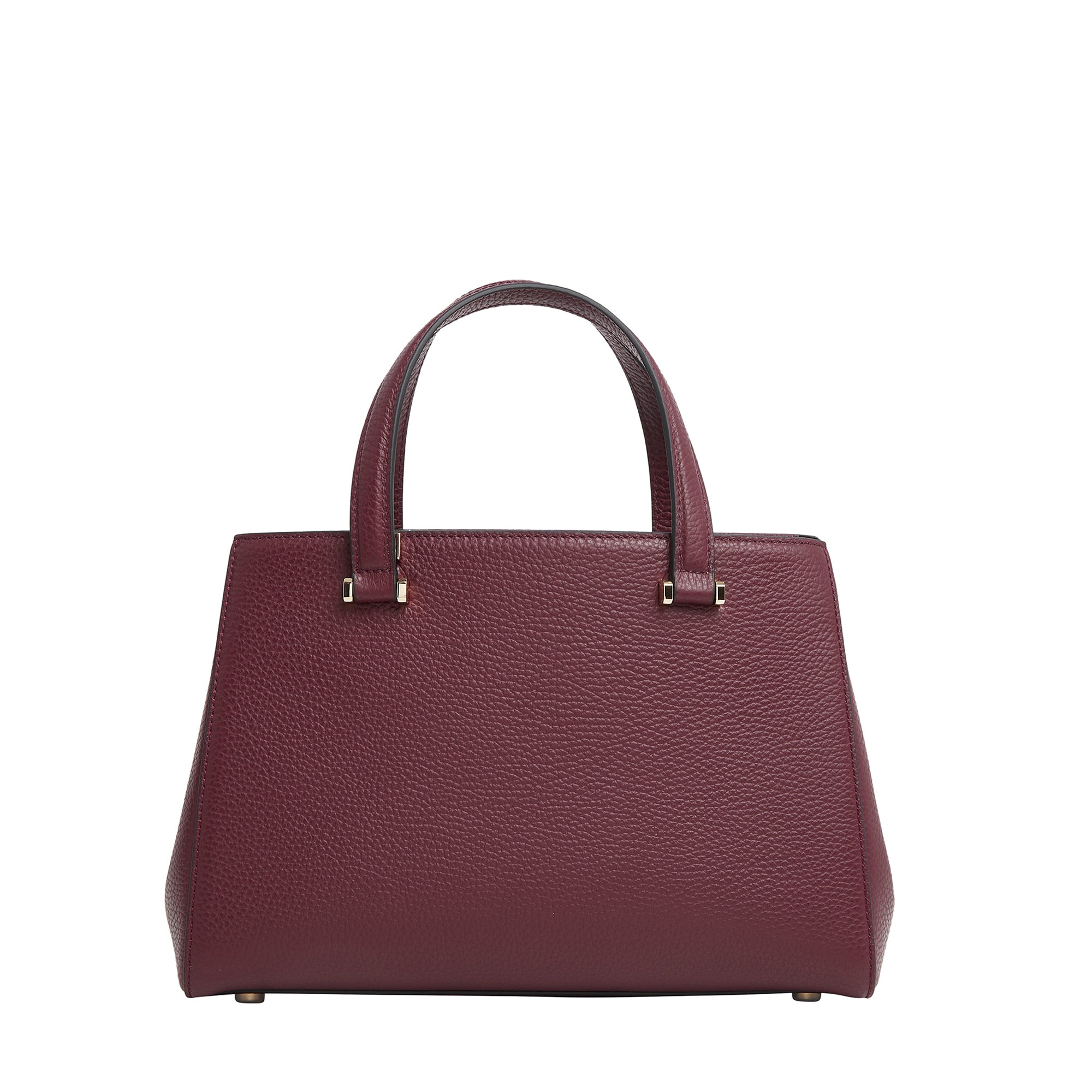 Sac caryall S Lettrines en cuir grainé - Cassis