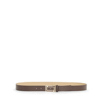 30mm Adjustable Double L Leather Belt - Cocoa