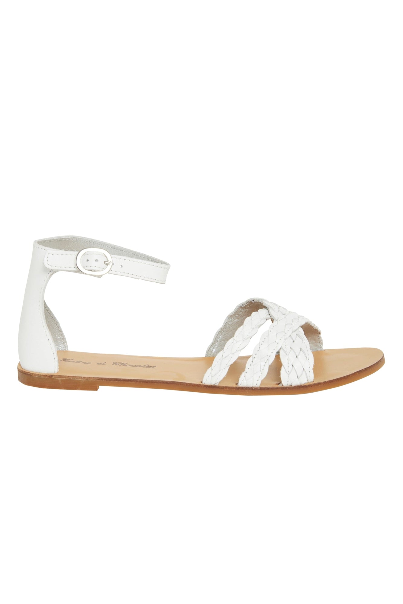 Leather strappy sandals - White