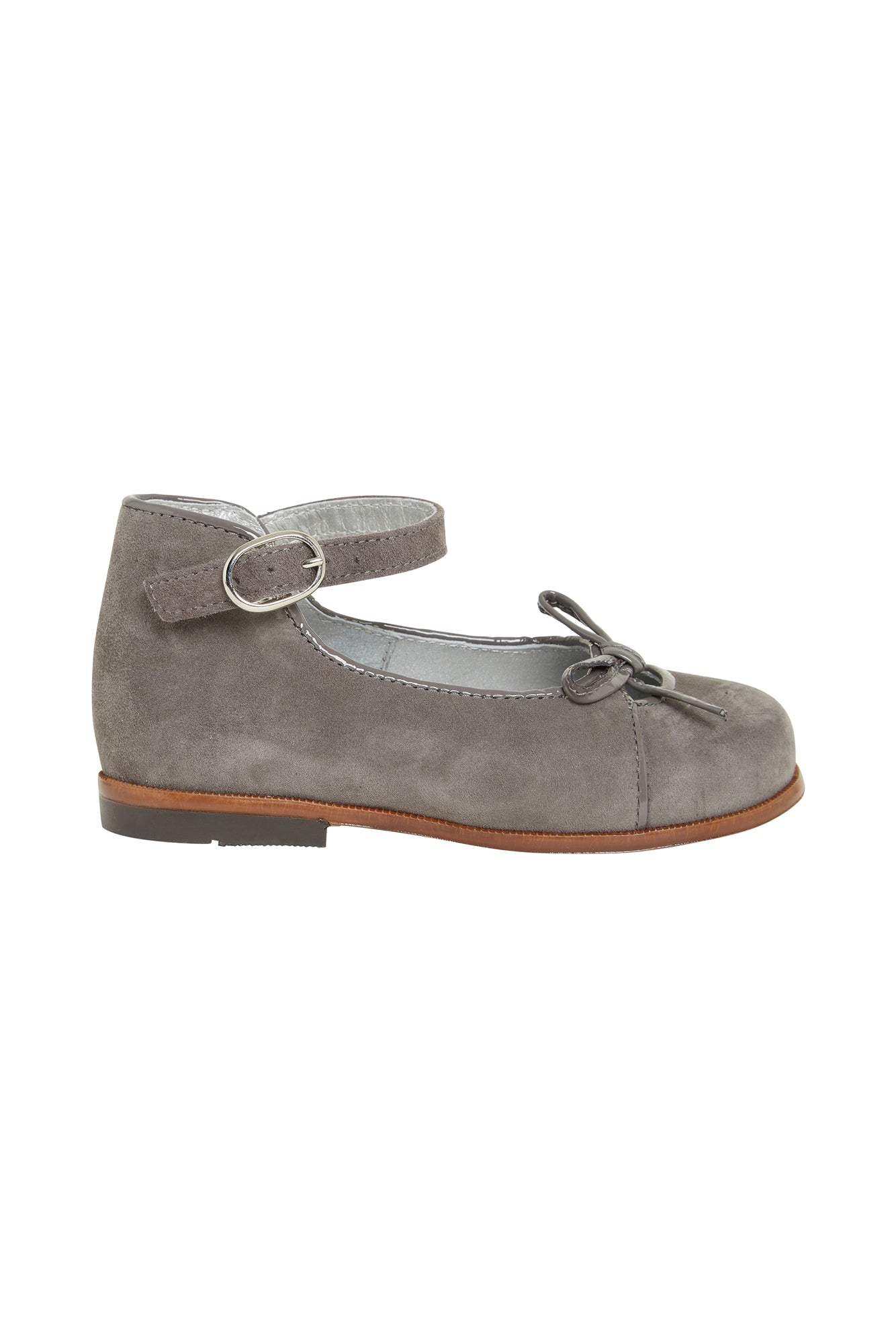 Ballerines à brides en daim - Gris Chiné Foncé