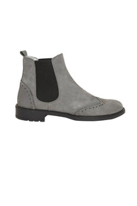 Bottines en cuir - Gris Chiné Foncé