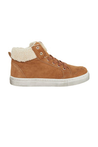 Baskets montantes fourrés en daim - Beige