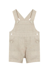 Baby Ceremonie overalls in linen - Sable Chiné