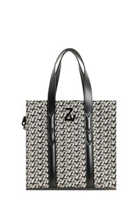 ZV Initiale Le Square tote bag in monogrammed canvas - Black Flash